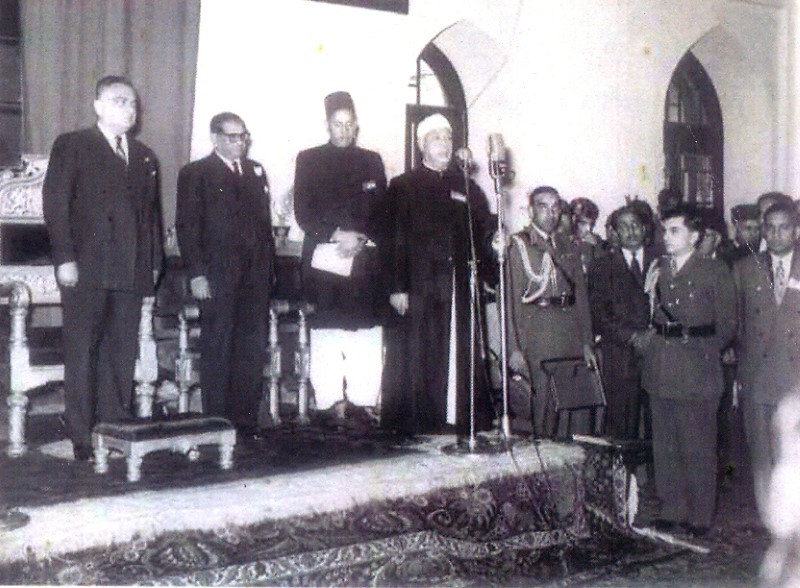 MA Draz making opening speech at the Islamic Colloquium in Lahore Pakistan in 1957